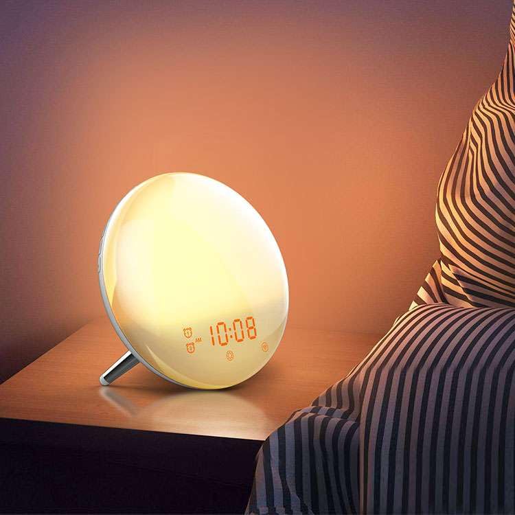 arcnics Polycarbonate-Smart Wifi Sunrise Wake Up Light With Alarm Clock For Bedroom/Bedside Table,Living Room With Fm Radio,Sunrise/Sunset Simulation,4 Alarm Functions,Snooze,7 Colors,7 Natural Sound