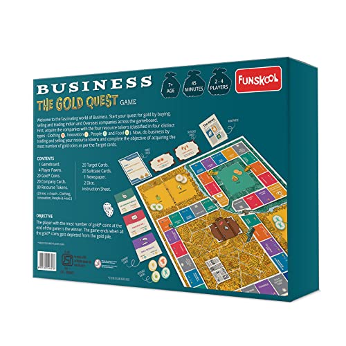 Funskool Games, Business Game (The Gold Quest), Multiplayer Strategy Game, 2-4 Players, Multicolor, Ages 7 and Above,