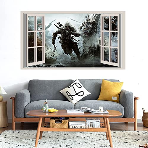 GADGETS WRAP Printed Wall Decal Sticker Fake Window Style Decal (90cm x 50cm) - Assassin Creed III