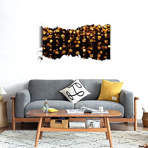 GADGETS WRAP Printed Wall Decal Sticker Scratched Paper Style Wall Decal (90cm x 50cm) - Gold Balls