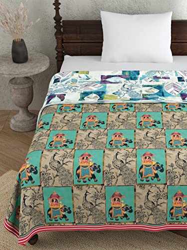 EVER HOME Cotton Single Dohar (150X224CM) Flannel Dohar Throws for Bed, AC Dohar, All Season Piping Bed Dohar, Reversible Dohar, Summer Dohar