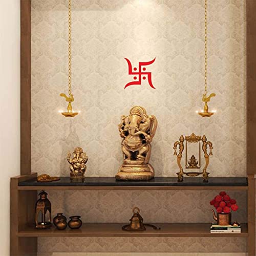 Sticker Cart Religion Diwali Navratri Occasion Swastik Wall Sticker Size 8 X 8 Inches Pack of 1