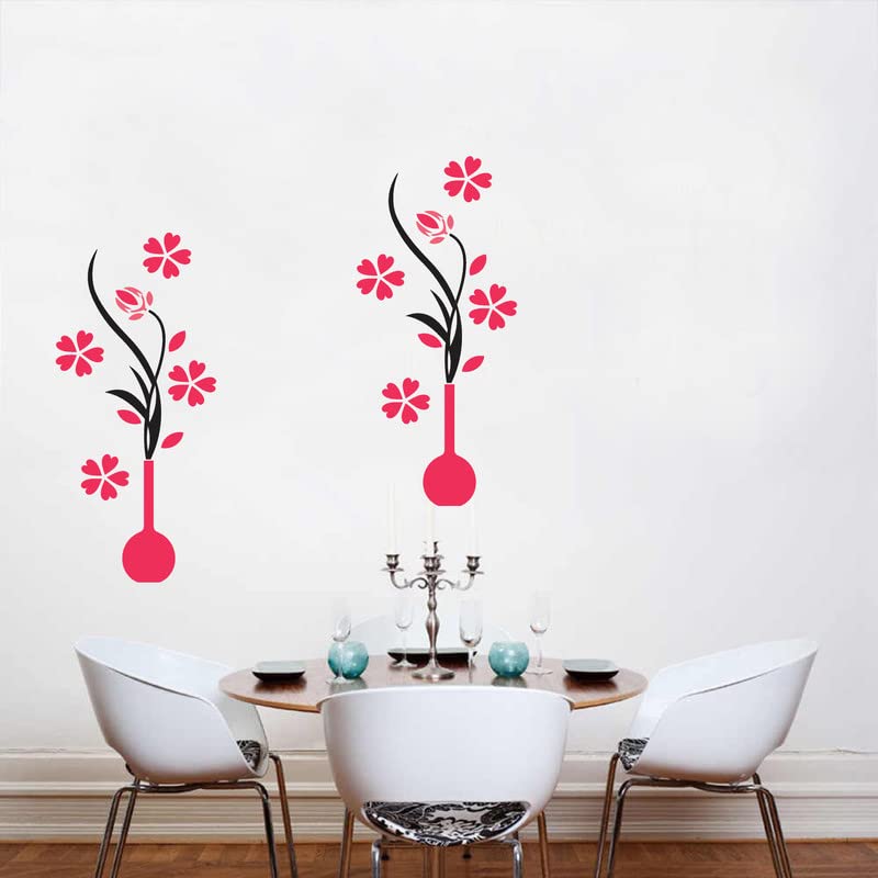 Decoreative Pink and Flower Wall Sticker