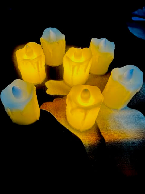 Candles for Decoration | Melted Design Premium Acrylic Flameless & Smokeless Decorative Candle | Melting Candles | Led Tea Light Candles (Pack of 10)