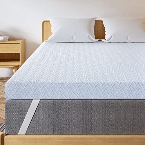 Maxzzz 4 Inch Mattress Topper Full - Cool Gel Memory Foam Mattress Topper Extra Firm Bed Topper with Cover, Hard Mattress Topper for Back Relax, CertiPUR-US Certified