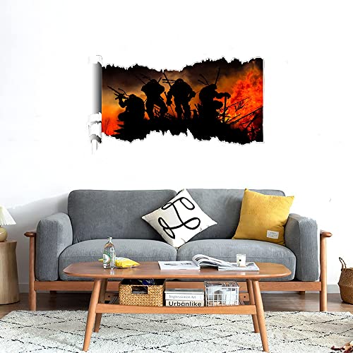 GADGETS WRAP Printed Wall Decal Sticker Scratched Paper Style Wall Decal (90cm x 50cm) - Teenage Ninjas