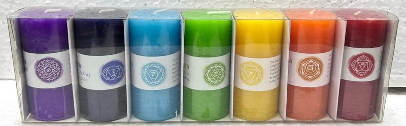 Ck Homez Chakra Pillar Candle Gift Aroma Therapy Candles for Home Decorations (Pack of 7)