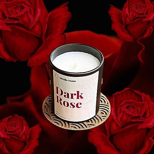 SINTILLA HOME Sintilla Scented Soy Wax 170gm Candle - Dark Rose Aromatic Candle (White)