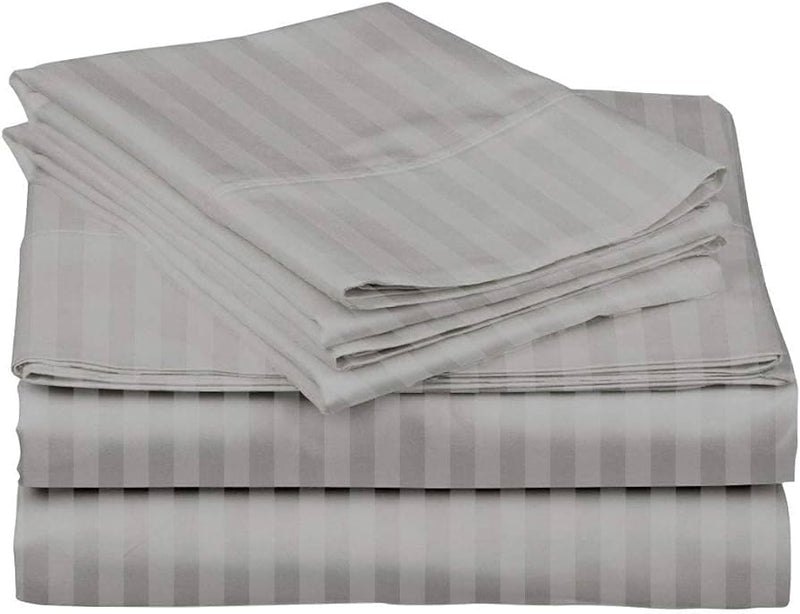 SF SHAKUMBHARI FAB 400 TC Softest Cotton Sateen Finish Solid Bedsheet with Pillow Color - Luxury Hotel Bedding - Queen (90X100) - Solid Grey,Pillow Covers 18x28 Inches