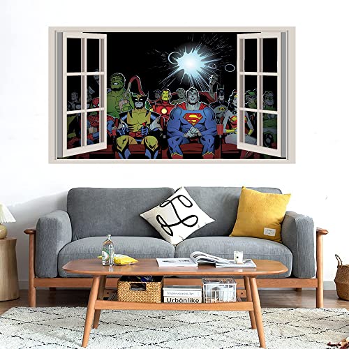 GADGETS WRAP Printed Wall Decal Sticker Fake Window Style Decal (90cm x 50cm) - Watching Movie