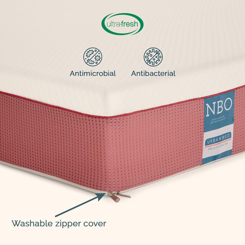 UrbanBed Ninjaback® Orthopaedic King Bed Mattress | 15 Years Warranty | Hypersoft & Resiflex HR Foam | UltraFresh Treated Washable Cover | 120 Nights Trial (84" x 72" x 8") Soft & Bouncy