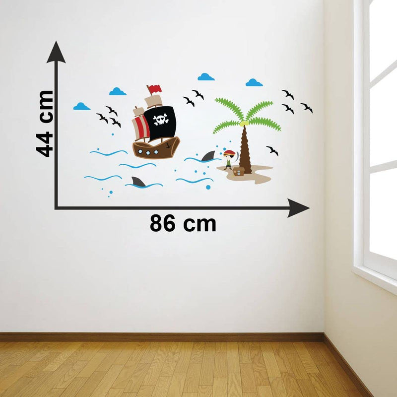 Delight Art Pirates Ship on sea Wall Sticker Size - ( 86*44 ) cm Model id - ( DAMC00475L )