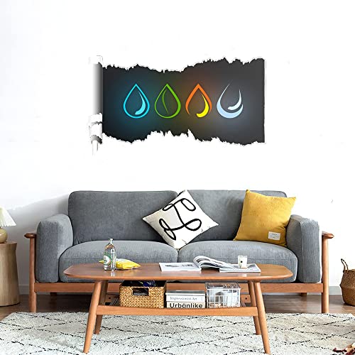 GADGETS WRAP Printed Wall Decal Sticker Scratched Paper Style Wall Decal (90cm x 50cm) - Four Powers