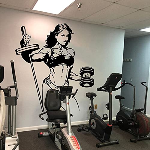 GADGETS WRAP Vinyl Decal Sticker Gym Bodybuilder Woman Lifting Weight (Item Finish Size : 108cm x 56cm)