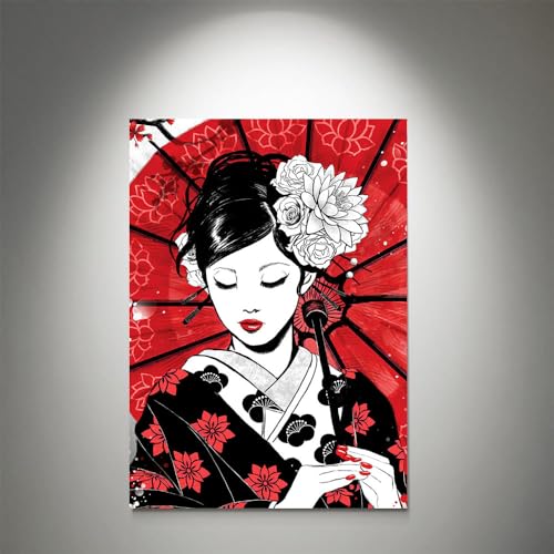 GADGETS WRAP Canvas Gallery Wrap Framed for Home Office Studio Living Room Decoration (11x14inch) - Geisha (2)