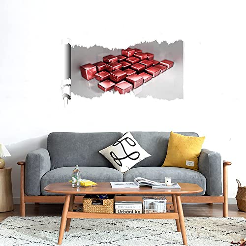 GADGETS WRAP Printed Wall Decal Sticker Scratched Paper Style Wall Decal (90cm x 50cm) - Red Pattern