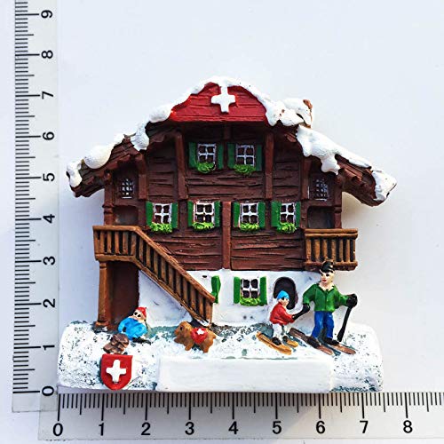 Ubersweet® Manufacturers Germany Austria Switzerland Travel so enir Gift cu oo clo Handmade Painted Refrigerator Magnet Swiss Snow Houses