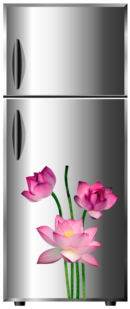 Art's Cafe Beautiful Flower Design Fridge Sticker Size - (42 * 73) cm