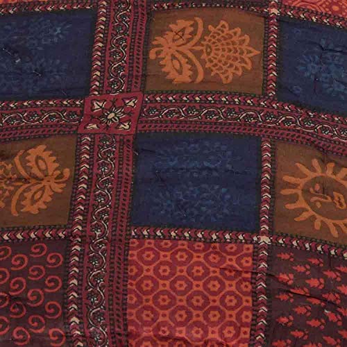 J SHREE World Famous Jaipuri lightweight Pure Cotton Traditional Rajasthani Print Yellow Colour Single Bed Quilt/Razai/Rajai (dabu, Single), Pack of 1