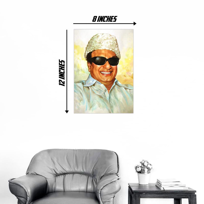 M.G.R Wall Sticker - M.G.Ramachandhan Wall Sticker - MGR Wall Sticker - Former Chief Minister - 300GSM - Glossy - Strong Adhesive - starxdecals