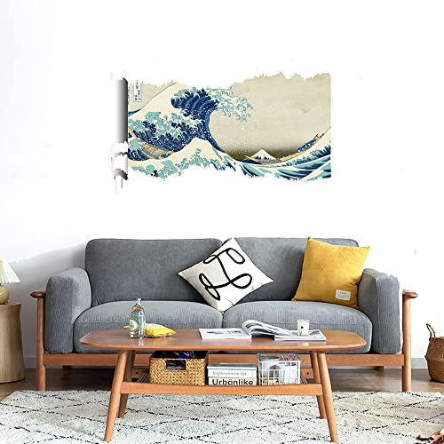 GADGETS WRAP Printed Wall Decal Sticker Scratched Paper Style Wall Decal (90cm x 50cm) - Water Tide