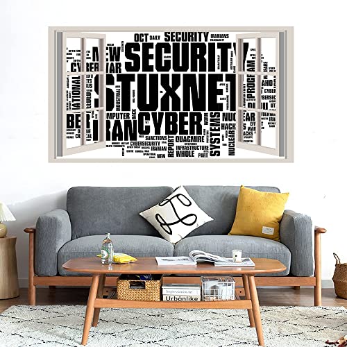 GADGETS WRAP Printed Wall Decal Sticker Fake Window Style Decal (90cm x 50cm) - Stuxnet