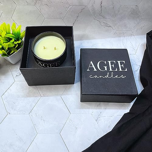 AGEE Black Jar Scented Candle | 100% Organic Soy Wax Candle | Aromatherapy | Non-Toxic | Vegan Candle | 32+ Hours Burn Time | Amazing Home Fragrances (Bitter Bite - Orance Cinnamon)