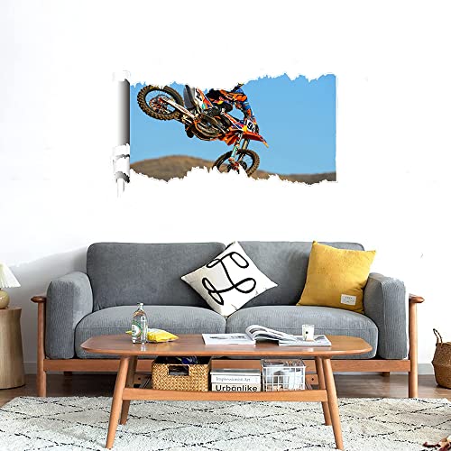 GADGETS WRAP Printed Wall Decal Sticker Scratched Paper Style Wall Decal (90cm x 50cm) - Motocross Whip