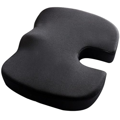 HomeHive Memory Foam Pillow Seat Cushion Pain Relief Contour Cervical Super Soft & Fluffy-PO1(S_K_E_20022033_Black)