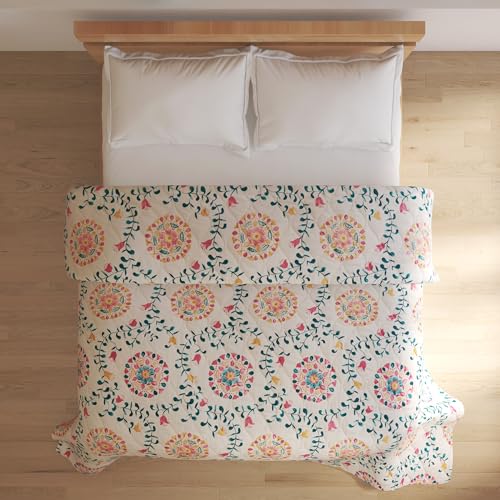 Home Centre Rhapsody Morganite Cotton Printed Double Quilt