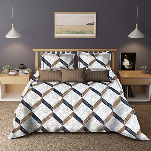 THE DIVINE Glace Cotton King Size All Around Elastic Fitted Double Bedsheet 72''x78'' Inch + 8 Inch (Drop) with 2 Pillow Covers (Grey) 200-250 TC_1(VA) FTD.DB.GreyDiamond_16-Grey