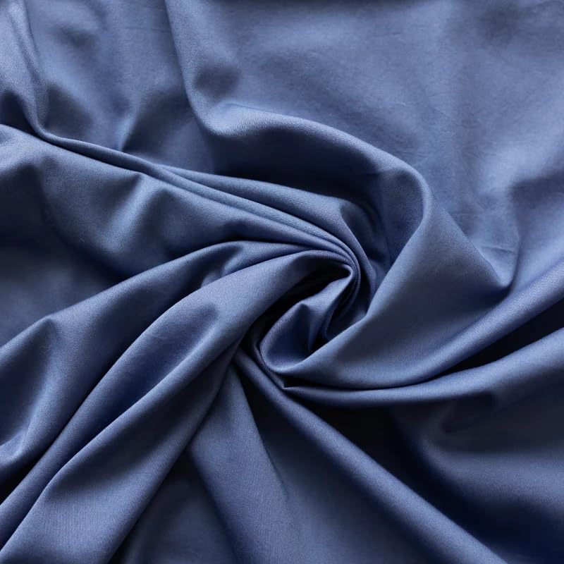 DreamFit DreamCool 100% Egyptian Cotton Cooling Bed Sheet Set with Elastic Corner Straps 400 Thread Count Extra Deep Pocket Crafted in USA King Sheet Set Blue