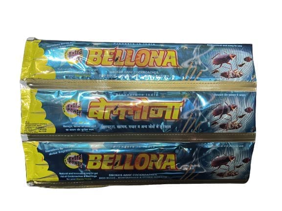 Bellona Sticks | Smokes Away Cockroaches, Bed Bugs, Mosquitoes Etc, | Agarbatti | Incense Sticks | A++ Grade, 3 Sticks x 24 Pcs