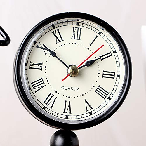 Muellery Elegant Table Desk Clock Classic Playing Cello Design Analog Clock for Your Room Office Living Room TPCA01137