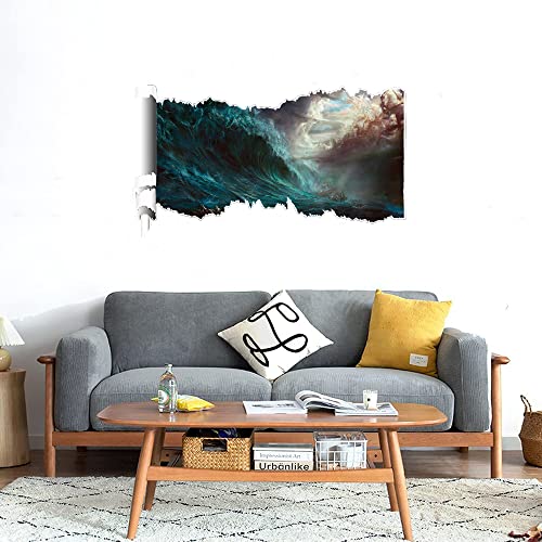 GADGETS WRAP Printed Wall Decal Sticker Scratched Paper Style Wall Decal (90cm x 50cm) - Sea Storm