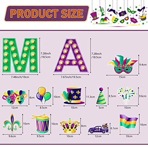 TOODOO 20 Pieces Mardi Gras Garage Door Magnets Outdoor Magnets Refrigerator Decal Magnetic Stickers Car Mask Magnets for Mardi Gras Fridge Garage Door Fridge Party Supplies