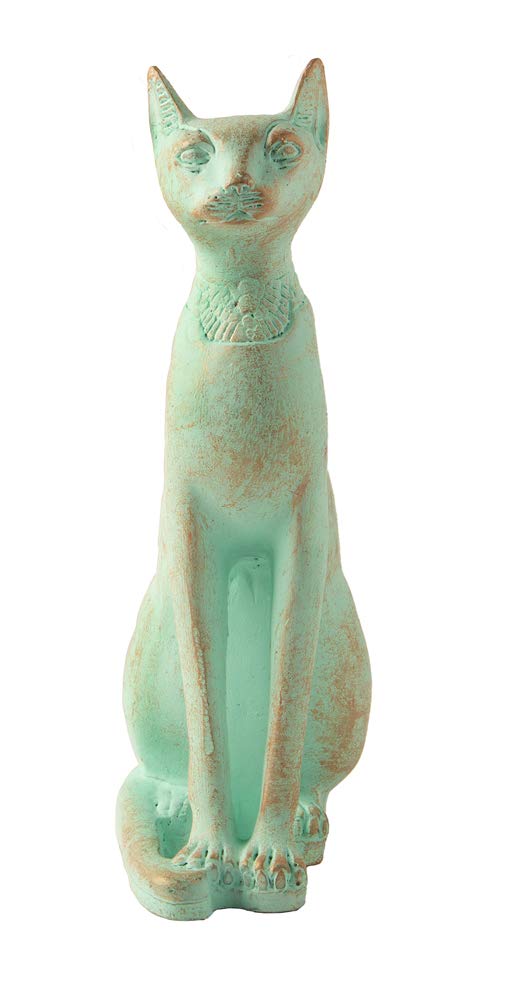 Discoveries Egyptian Imports Patina Bastet Cat Statue - Made in Egypt - 5" Tall