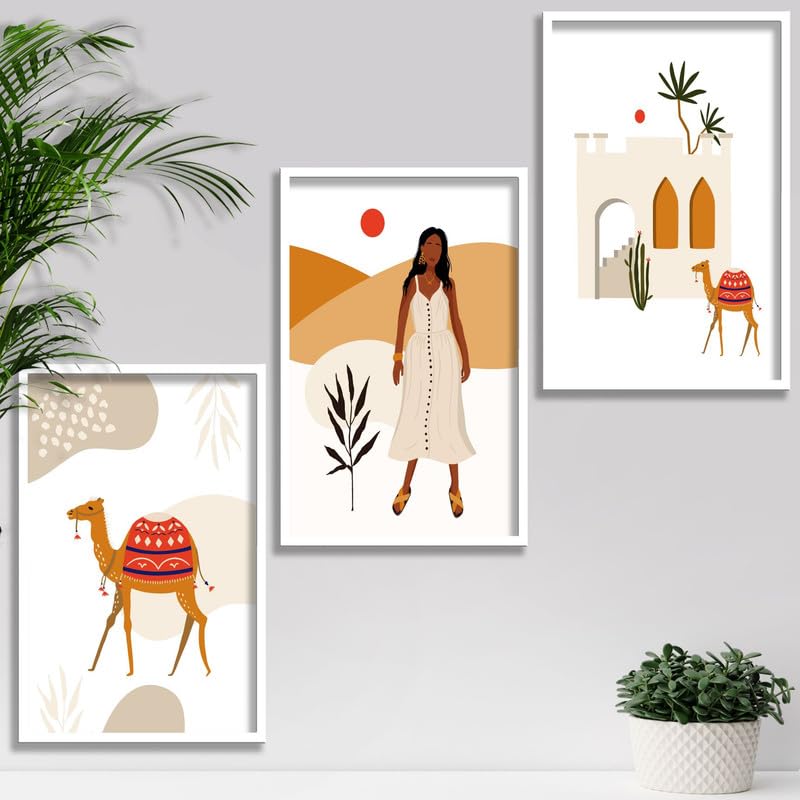 SAF paintings Set of 3 Modern Boho Art Wall Painting For Home And Office ol-COMBO-2144-K3