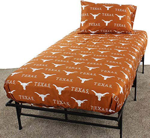 College Covers Texas Longhorns Printed Sheet Set - Twin - Solid