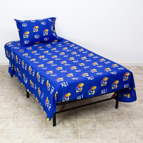 College Covers Kansas Jayhawks Printed Sheet Set - Queen - S