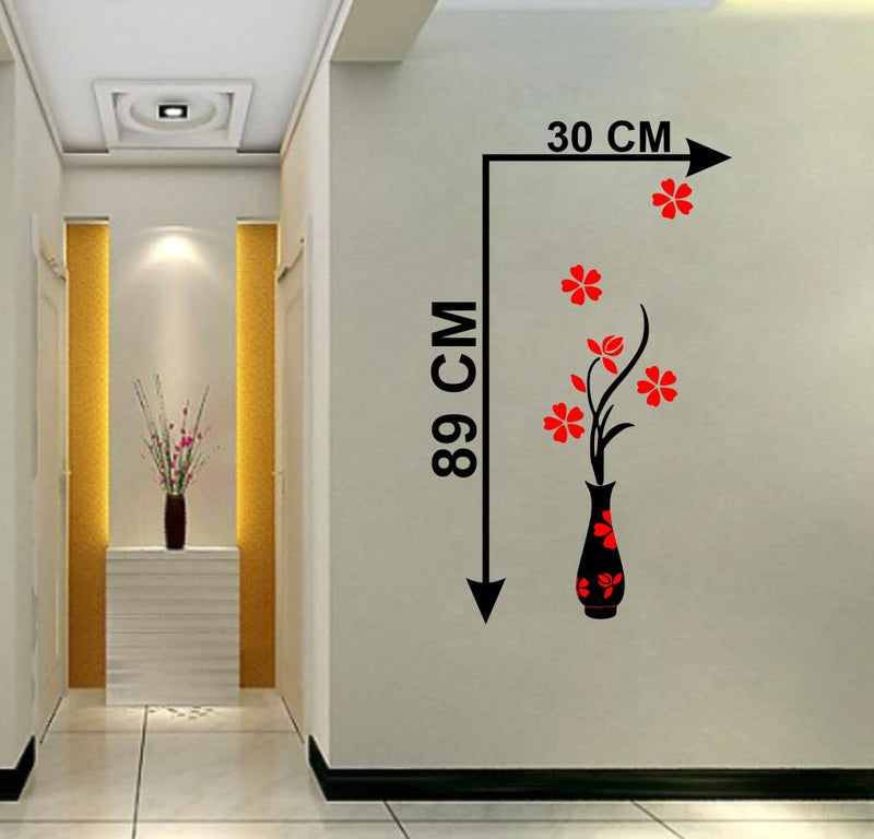 Delight Art Flower and Pot Wall Sticker Size - ( 30*89 ) cm Model id - ( DAMC00519L )