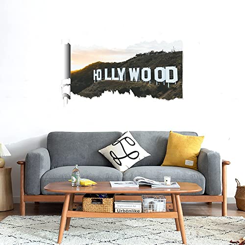 GADGETS WRAP Printed Wall Decal Sticker Scratched Paper Style Wall Decal (90cm x 50cm) - Hollywood