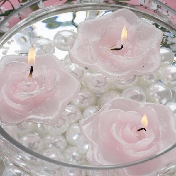 Weddings Parties and Gift 4 Pink Wedding Roses Flowers Floating Candles Party Event Centerpieces Supplies vngift4502