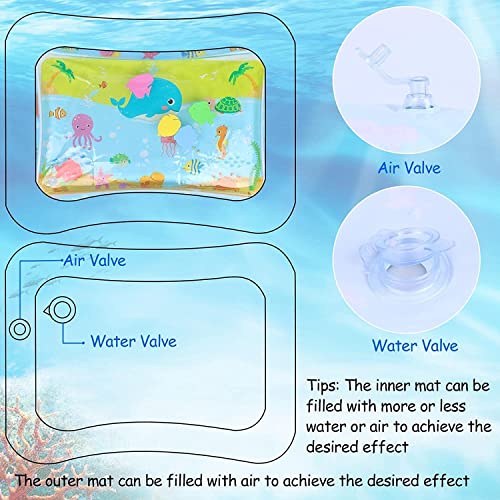 Cable World Baby Kids Water Mat Toys Inflatable Tummy Time Leakproof Water Mat, Fun Activity Play Center Indoor and Outdoor Water Mat for Baby Random Design