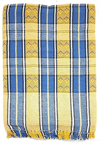 nissi 100% Cotton Checkered Blanket || AC Comforter || Pack of 1 || TC 220 || (Blue)