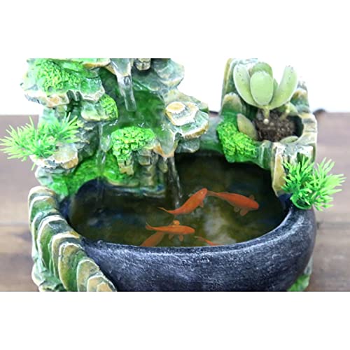 ATORSE® Desk Fountain Rockery Flowing Water Fountains with Light Ornament with Mist