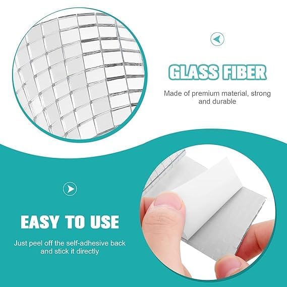 CONSILA Self-Adhesive Square Glass Mini Roll Mirror Sheets| Wall Decal Mini Square| Mirrors Mosaic Tiles| Mirror Sheets Mosaic Sticker| Mini Square Glass Mirrors (Silver, 3)