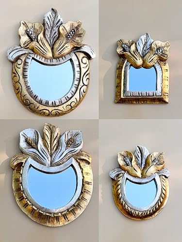 Vas Collection Large and Small Gold Leaf Mirror Frame,Wall Decoration Frame,Hanging Mirror Frame