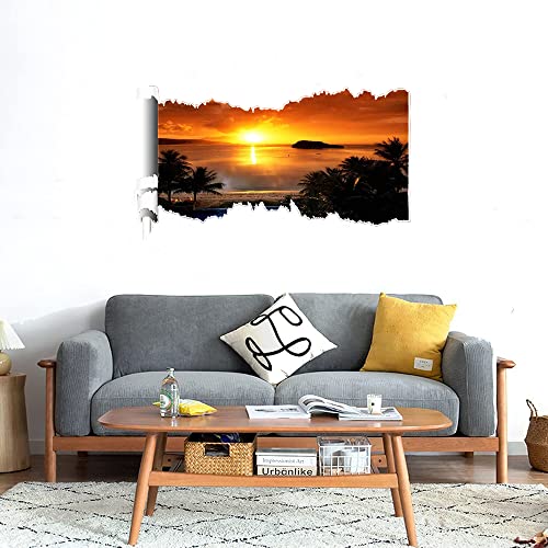 GADGETS WRAP Printed Wall Decal Sticker Scratched Paper Style Wall Decal (90cm x 50cm) - Sunset