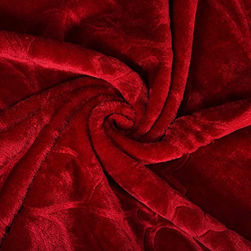 HANUMANT Enterprises 500 TC Polyester Super Soft Mink Single Bed Blanket (63 X 85 Size, Maroon) skinfriendly